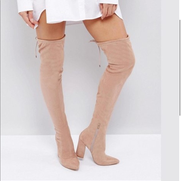 Suede knee high boots asos Clearance